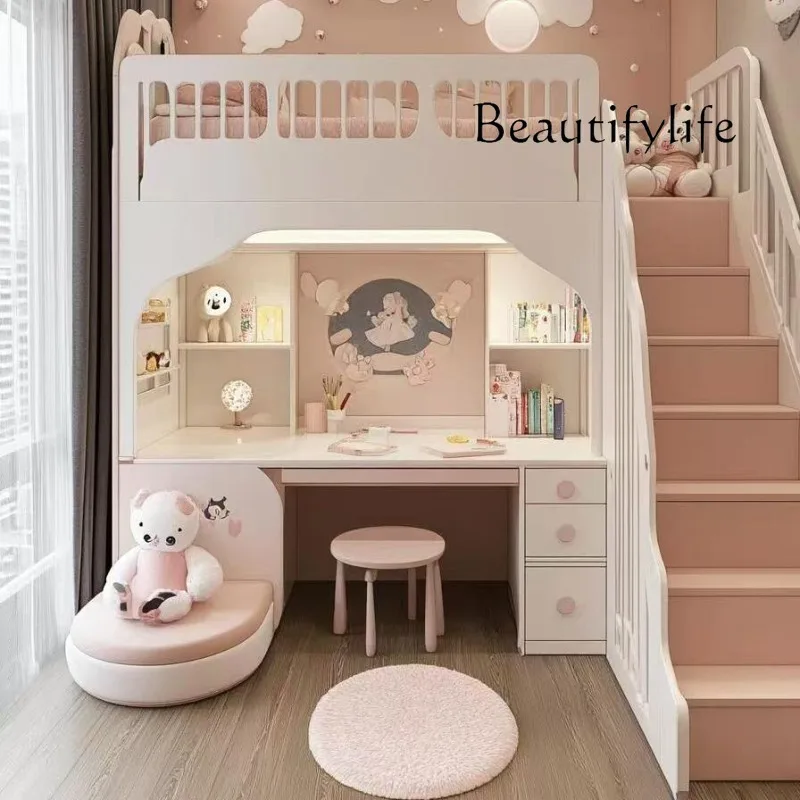 X Luxuce سلالم عادية للأطفال سرير ديكر الدرابزين واحد الحديثة الفتيات الأطفال سرير الأميرة واحدة كاماس أثاث الرضع Ho #3