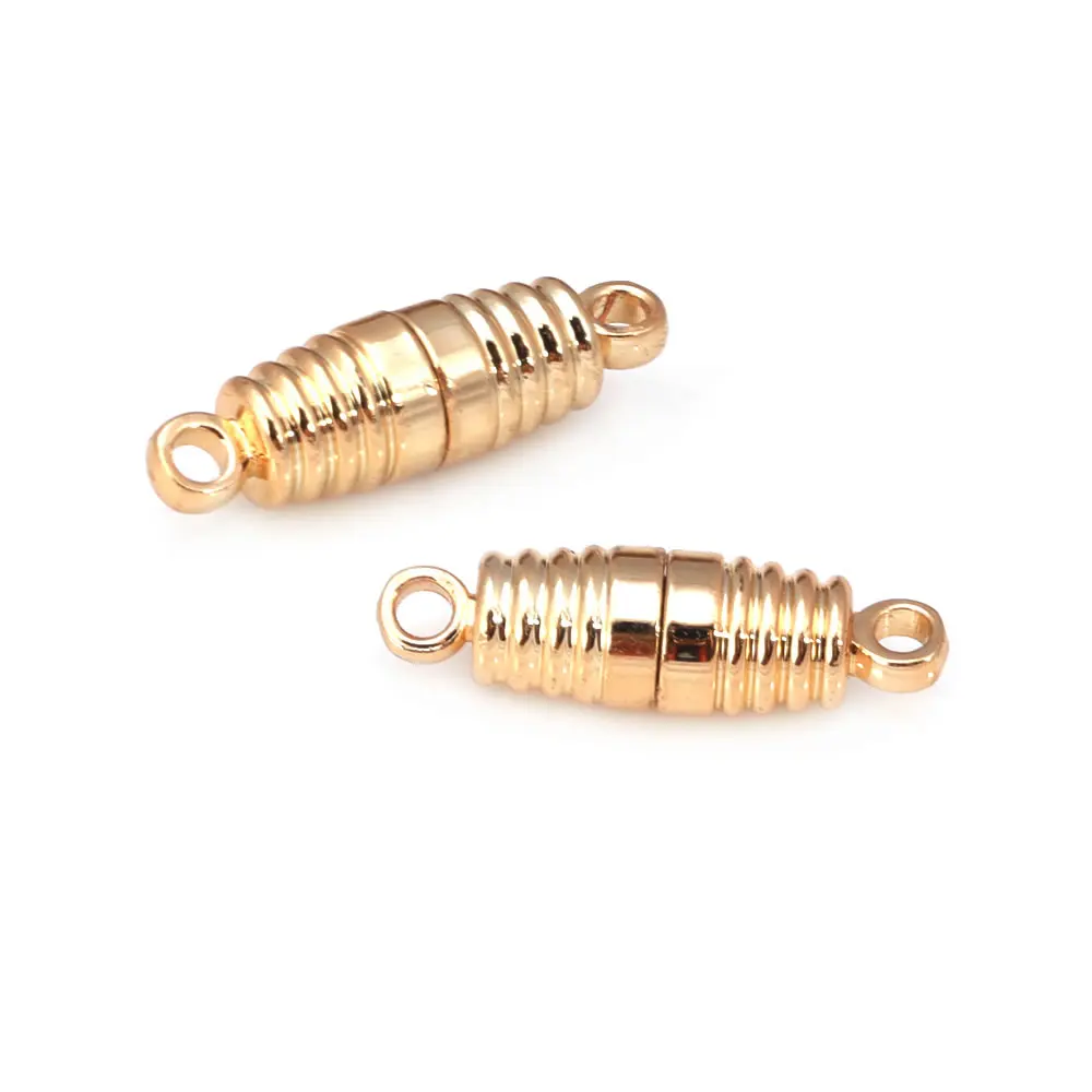 18K Gold Color Brass Oval Cylinder Heart Magnetic Necklace Bracelets Connect Clasps Jewelry Making Supplies Findings Accessories