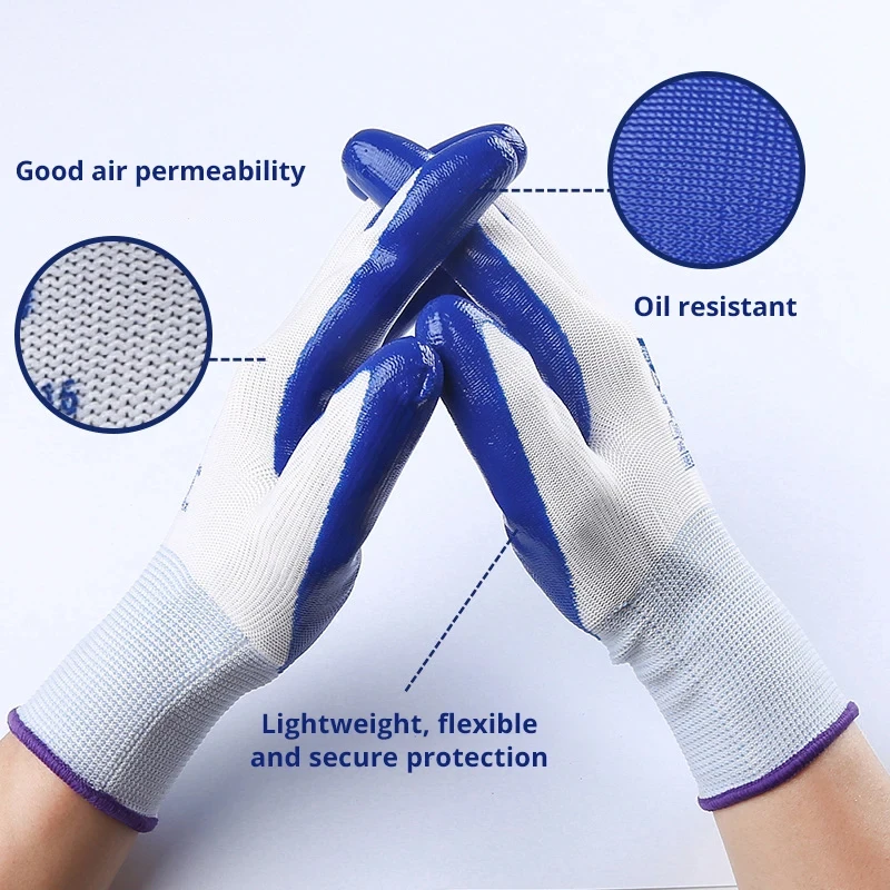 12 Pairs  Rubber Dip Glue Rubber Skin Work Gloves Thin Latex Non-slip Wear-resistant  Thickened Thin Gloves Labor Protection