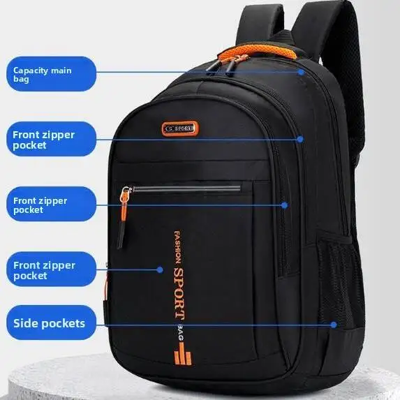 Unisex Large Capacity Backpack, Business Travel Laptop Bag, Multi-compartment Design, Adjustable Straps, Ideal For Work Leisure