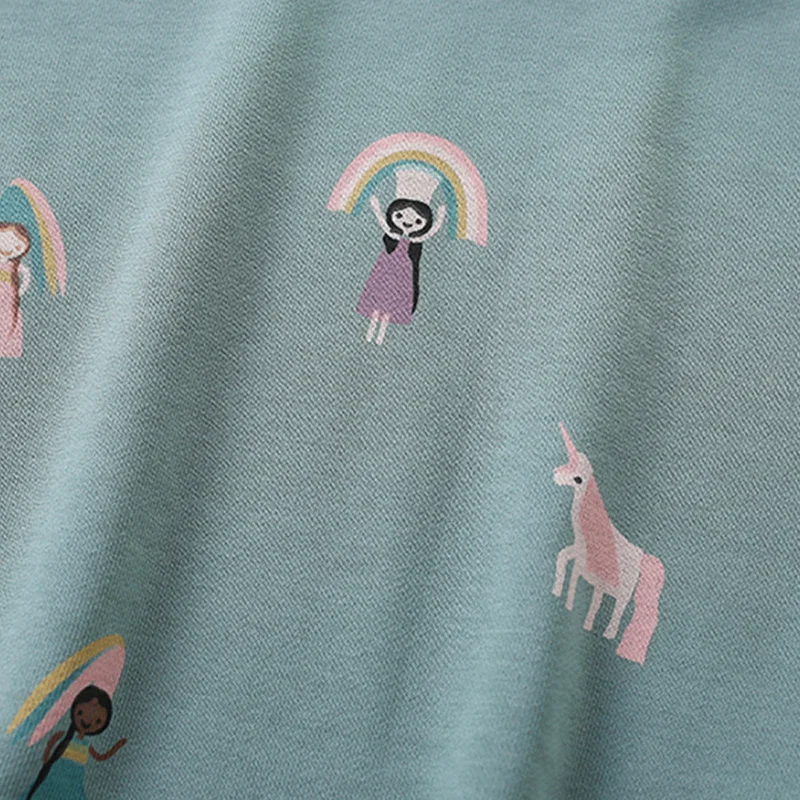 Jumping Meters Neuankömmling 2-7T Mädchen-Shirts Babykleidung Einhorn-Regenbogen-Sweatshirts Kleinkind-Kostüm Mesh-Kapuzenshirts – Detail 3