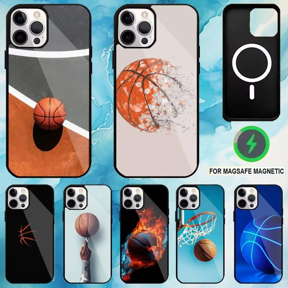 

basketball Sport Phone Case For iPhone17,16,15,14,13,12,11 Plus,Pro Max Magnetic For Magsafe Wireless Charging Case