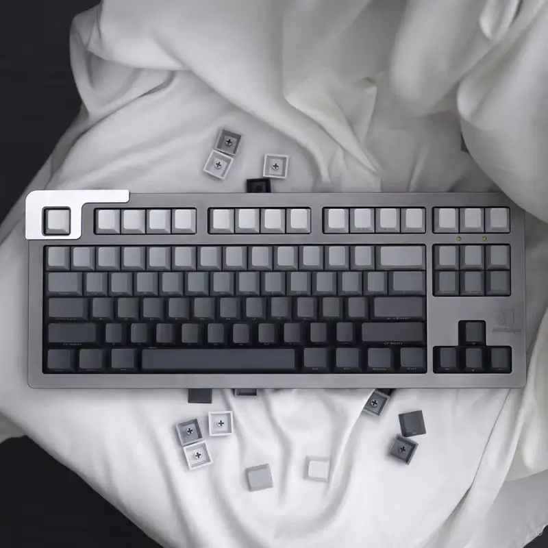 Grey Purple Blue Gradient Positive Side Engraved Keycap 125 Key Mechanical Keyboard Pbt Sublimation Keyboard Accessories