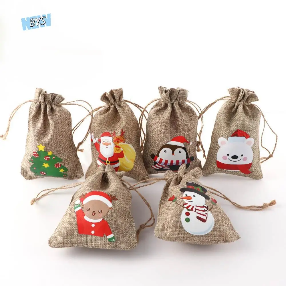 

Santa Claus Ornament Gift Bags Drawstring Pouch Packaging Bags Storage Bags Christmas Decorations Christmas Ornament Candy Bags