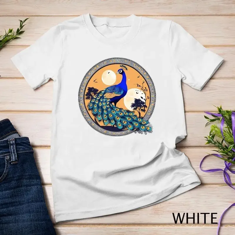 Peacock With Moon Peacock Lover Peacock T Shirt Unisex T shirt