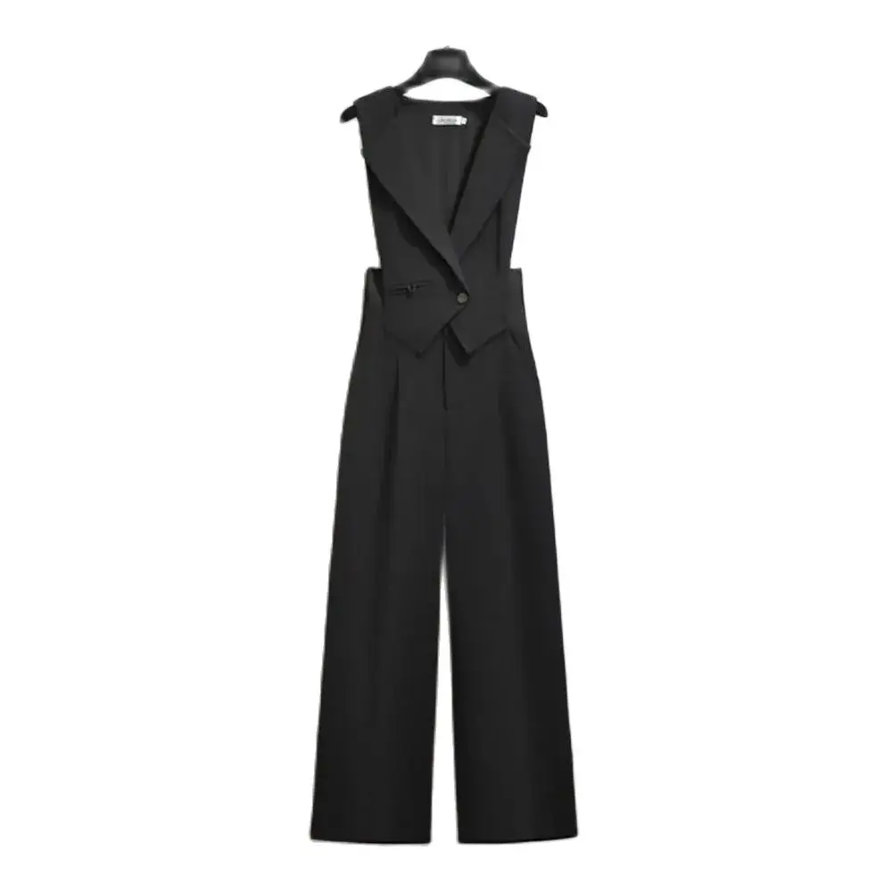 

Design Sense Jumpsuit 2024 Spring Ladies New Bib Waist Slim Straight Suit Pants High Sense Fashion Casual Jumpsuit Female Tide.