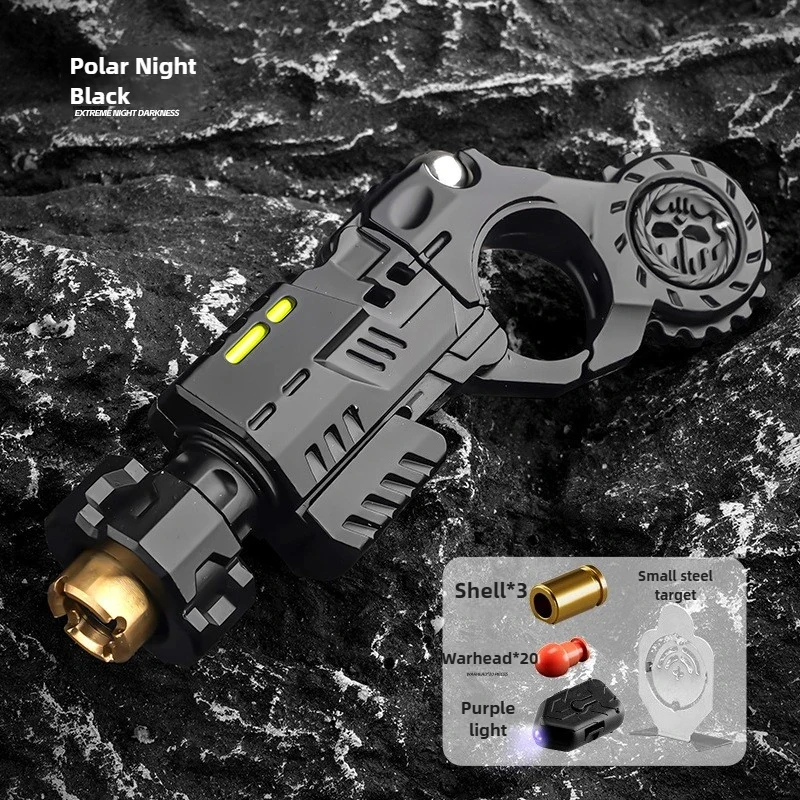 Rainbow Metal Launchable Fidget Spinner, Mechanical Pop-up EDC Fingertip Gyro, Press Tail Button to Shoot Out,