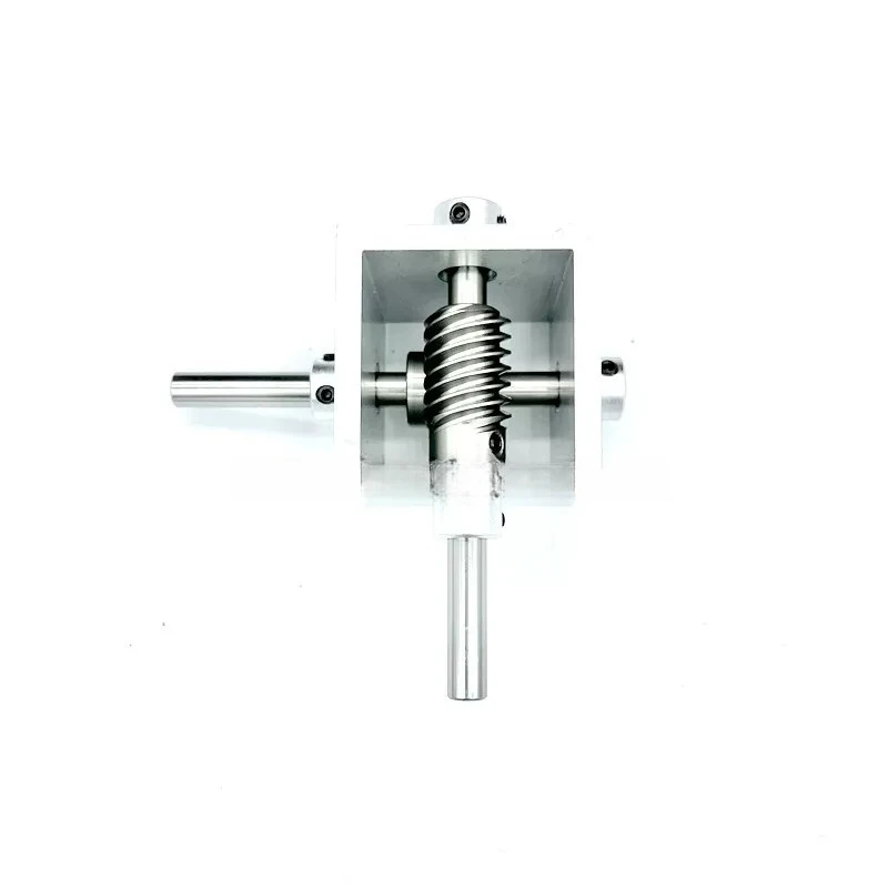 Small worm gear gearbox 1 to 5 no self-locking right angle reversing gearbox 90 degree angle reducer