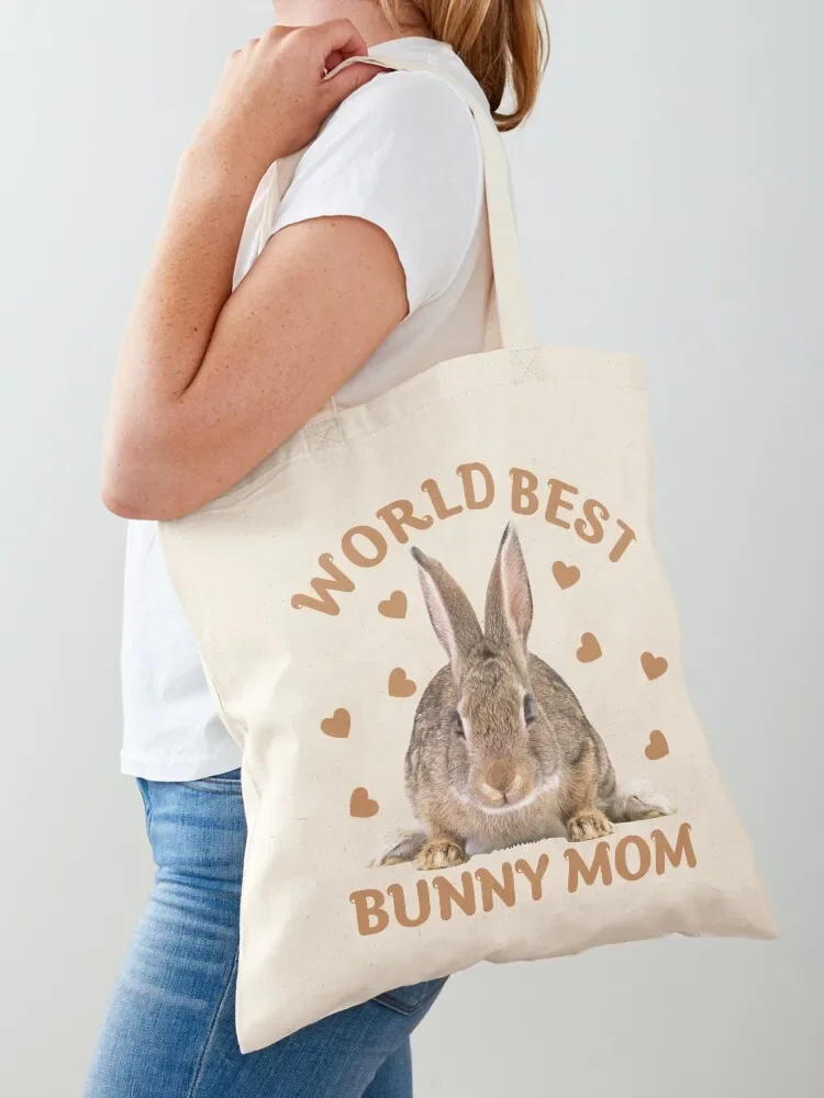 

World best bunny mom, best mom Tote Bag Women's handbag Portable shopping bag canvas tote bags canvas shopping bag