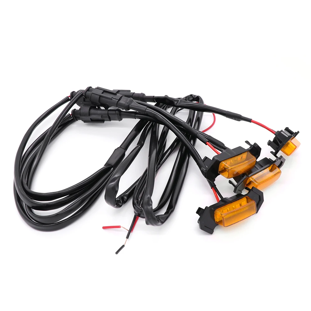 شبكة سيارة ضوء ليد ، ضوء تشغيل نهاري ، ضوء تحذير زخرفي ، ضوء ضباب شاحنة صغيرة ، أصفر ، 12 فولت ، مجموعة واحدة