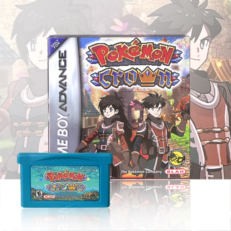 USA Englisch Pokemon CROWN 6.0.1 1 M Flash-Karte GBA Box und Trey Spielmodul Videospielkonsole ROM-Hack