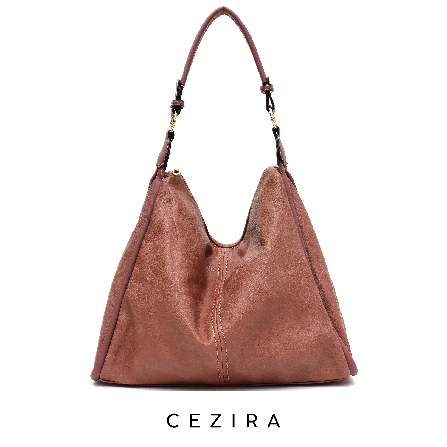 

CEZIRA Women Casual Daily PU Vegan Leather Shoulder Handbags Large Capacity Simple Solid Color Hobo Mommy Bags Crossbody Purses