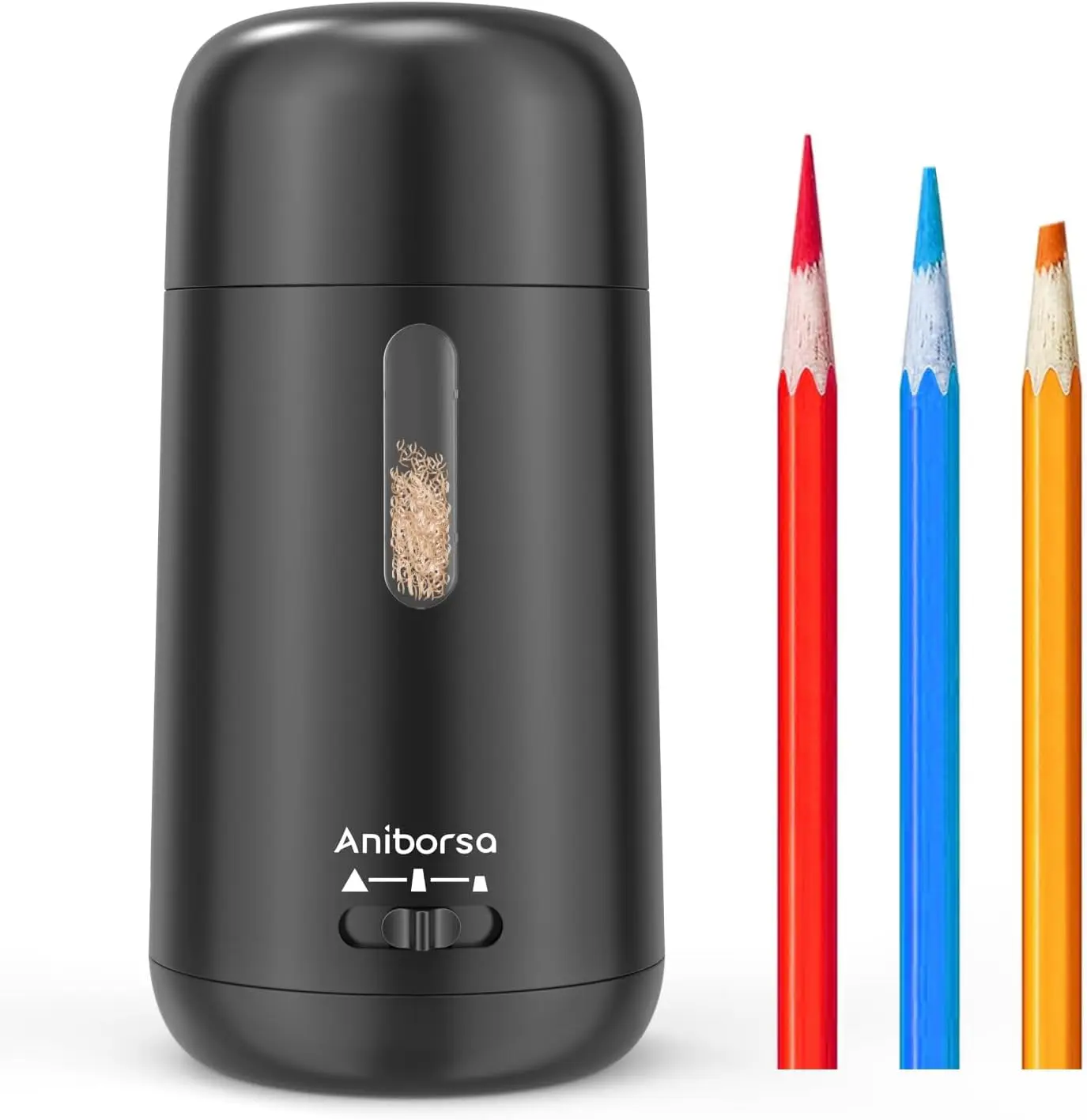 

Rechargeable Electric Pencil Sharpener with Auto Feed, Stop & Eject for Home, School, Office Use in Black
