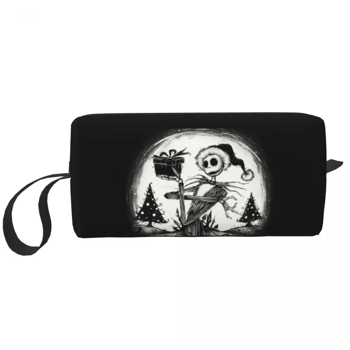 Custom Jack Skellington Toiletry Bag Women The Nightmare Before Christmas Cosmetic Makeup Ladies Beauty Storage Dopp Kit Box