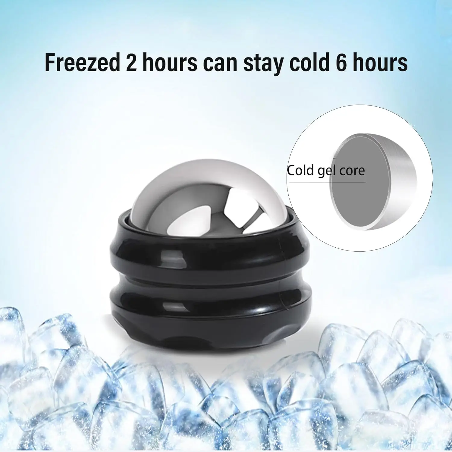 Custom Logo Stainless Steel Ice Cold Physical Recovery Body Deep Tissue Massage Roller Ball