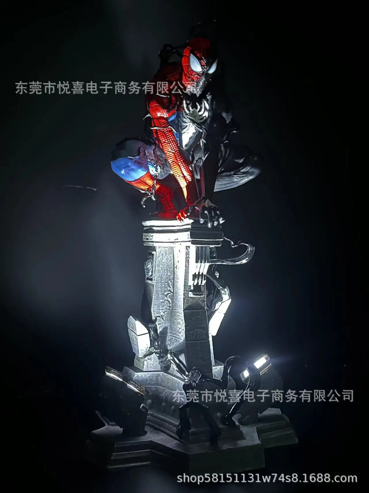 Light Piderman Venom Symbiote Figure Spider Man Figures Venom Figurine Pvc Desktop Decoration Model Doll Toys Christmas Gift view 5