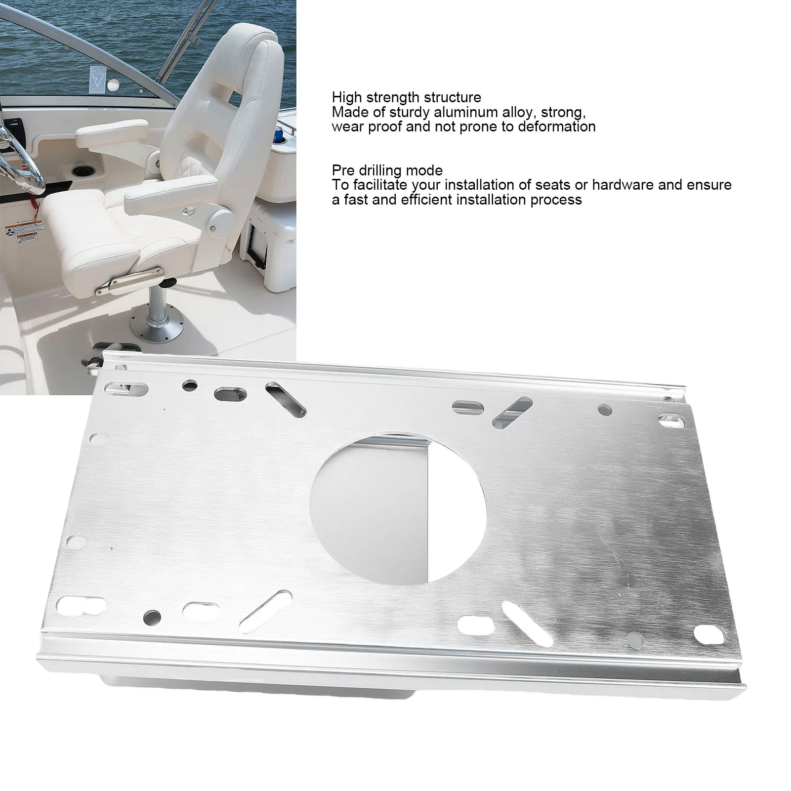Aluminum Boat Seat Slider OEM Replacement With Handle for Standard 5.3X5.3in Boat Seat Pedestal Base