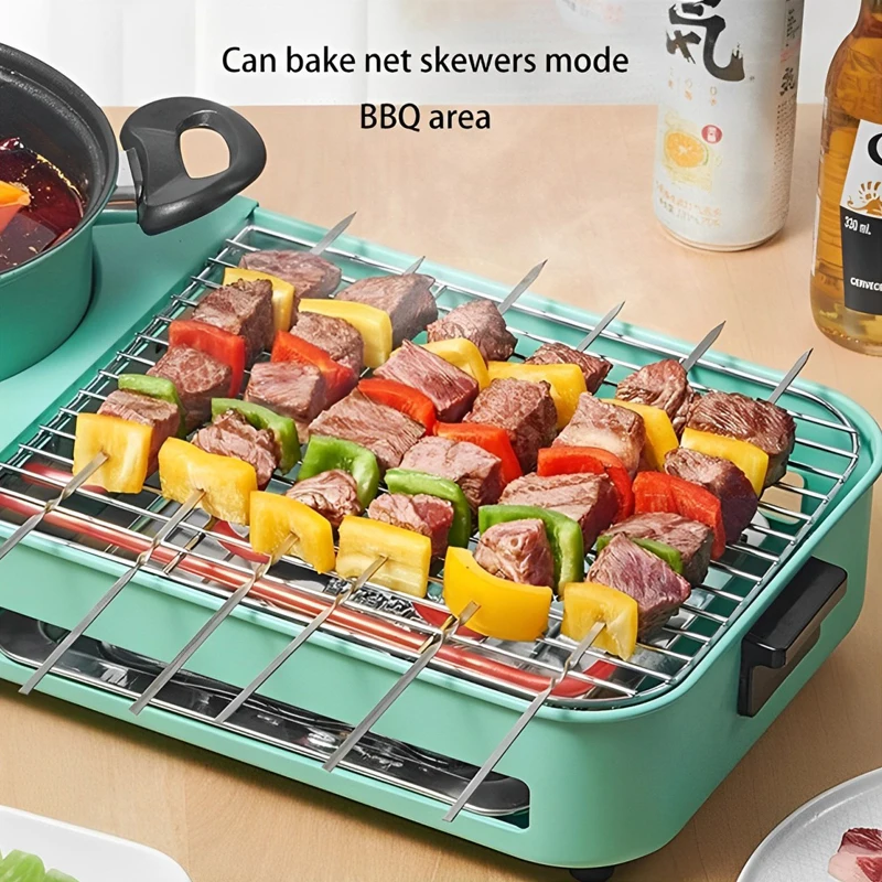 Wielofunkcyjne grille elektryczne, bezdymne 3 w 1 koreański styl BBQ Hot Pot wielofunkcyjna maszyna, nieprzywierająca elektryczna blacha do pieczenia