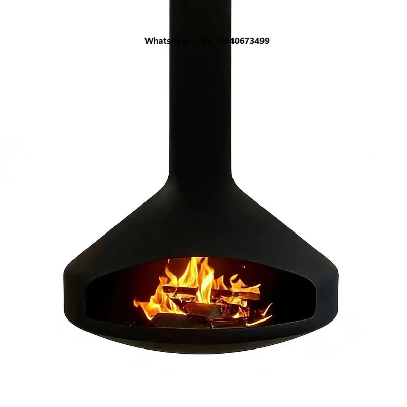 Suspended Burning Wall-Mounted Smokeless Environment-Friendly Wood Fireplace with Glass Indoor Customisable  wjr