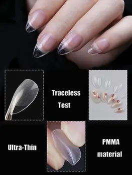 120 ks XXS super krátké mandlové celoplošné tvarované měkké gelové tipy na nehty, presovací kapsle, americký gel X umělé falešné nehty 10 nejlepší prodej Americké kapsle - №10