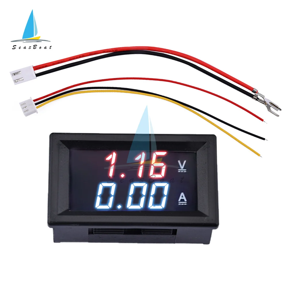 DC100V 10A 50A 100A Digital Voltmeter Ammeter Dual Display Voltage Detector Current Meter Panel Amp Volt Gauge 0.28\