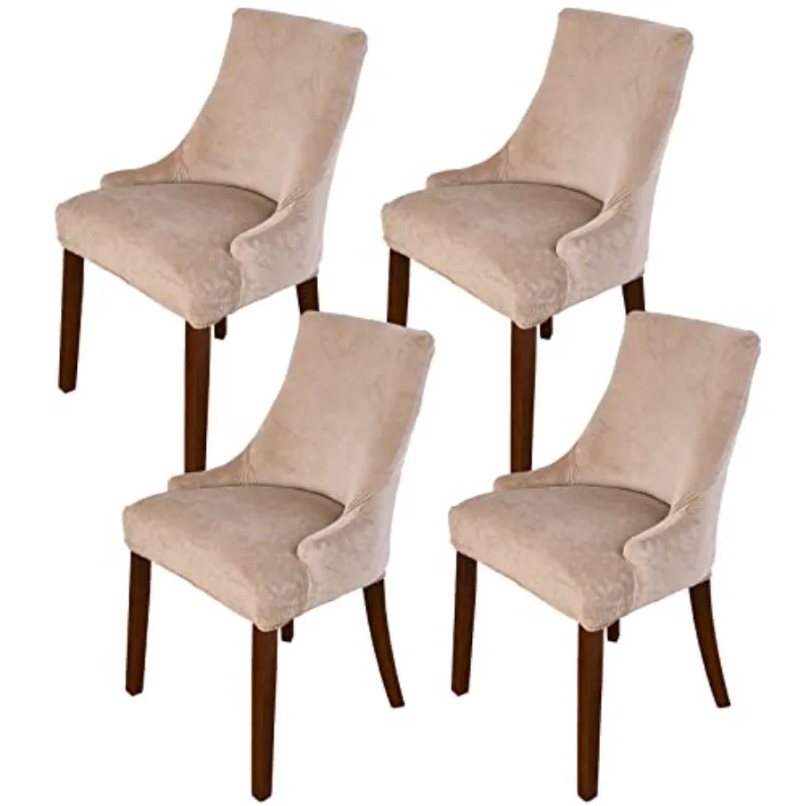 

Velvet Wingback Chair Cover Slipcover Stretch Washable Sloping Armchair Dining Chair Protector Seat Cover for Dining Room Banqu