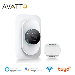 AVATTO TUYA 24V WiFi Thermostat for HVAC System Heat Pump,Smart Programmable Temperature controller Work with Alexa,Google Home