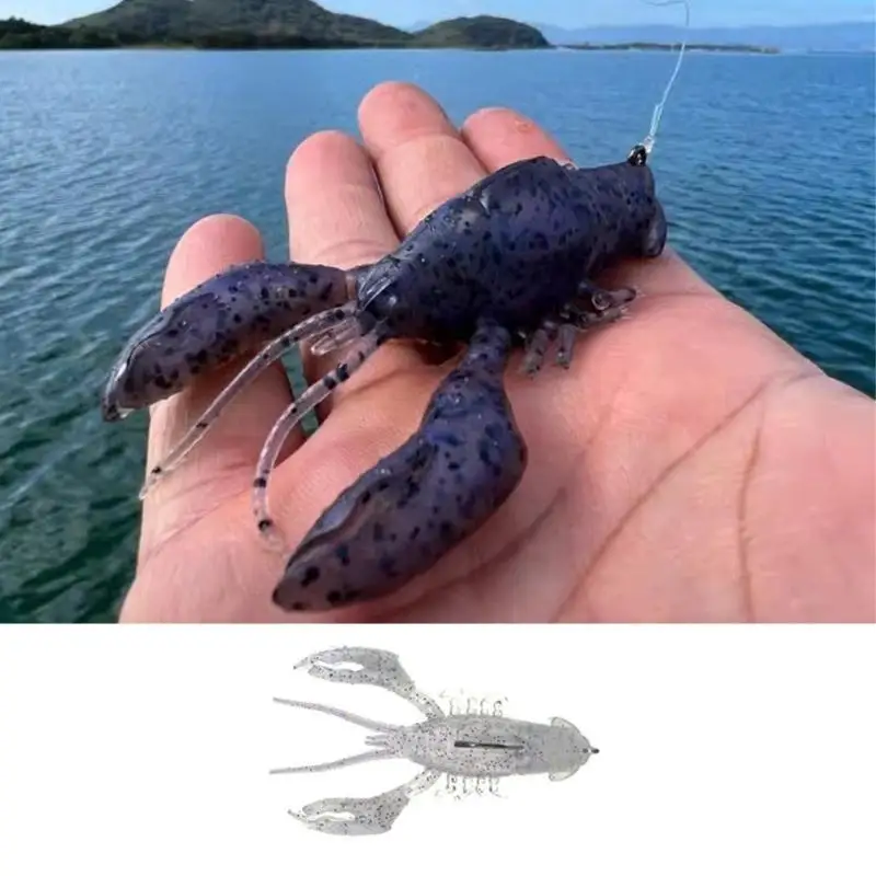 

R6FE 2Pcs Artificial Lobster Soft Baits With Hook Crawfish Lures Fishing Accessory Fishing Baits Lures 8Cm 16G
