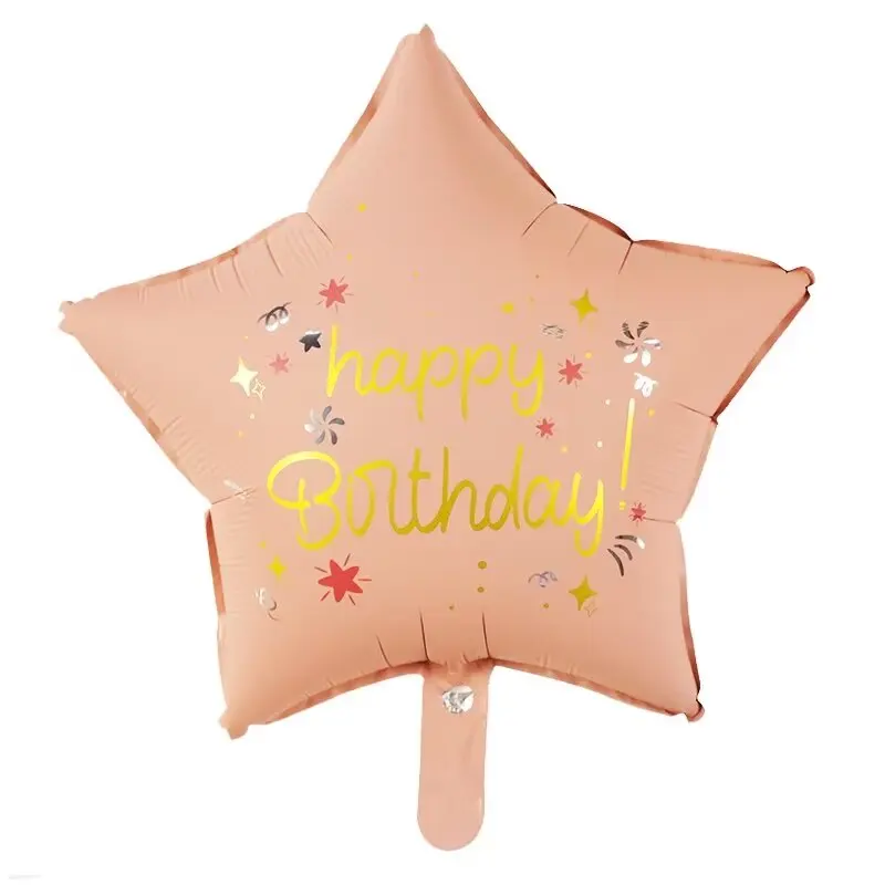 10Pcs 18Inch Star Foil Helium Balloons Happy Birthday Print Baby Shower Theme Party Decoration Kids Toys Supplies Air Globos