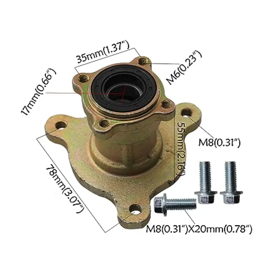 Eje de dirección del cubo de la rueda delantera de 3 pernos, pie de nudillo, freno hidráulico, almohadillas de doble pinza, Rotor para piezas de bricolaje, Go Kart Drift Trike