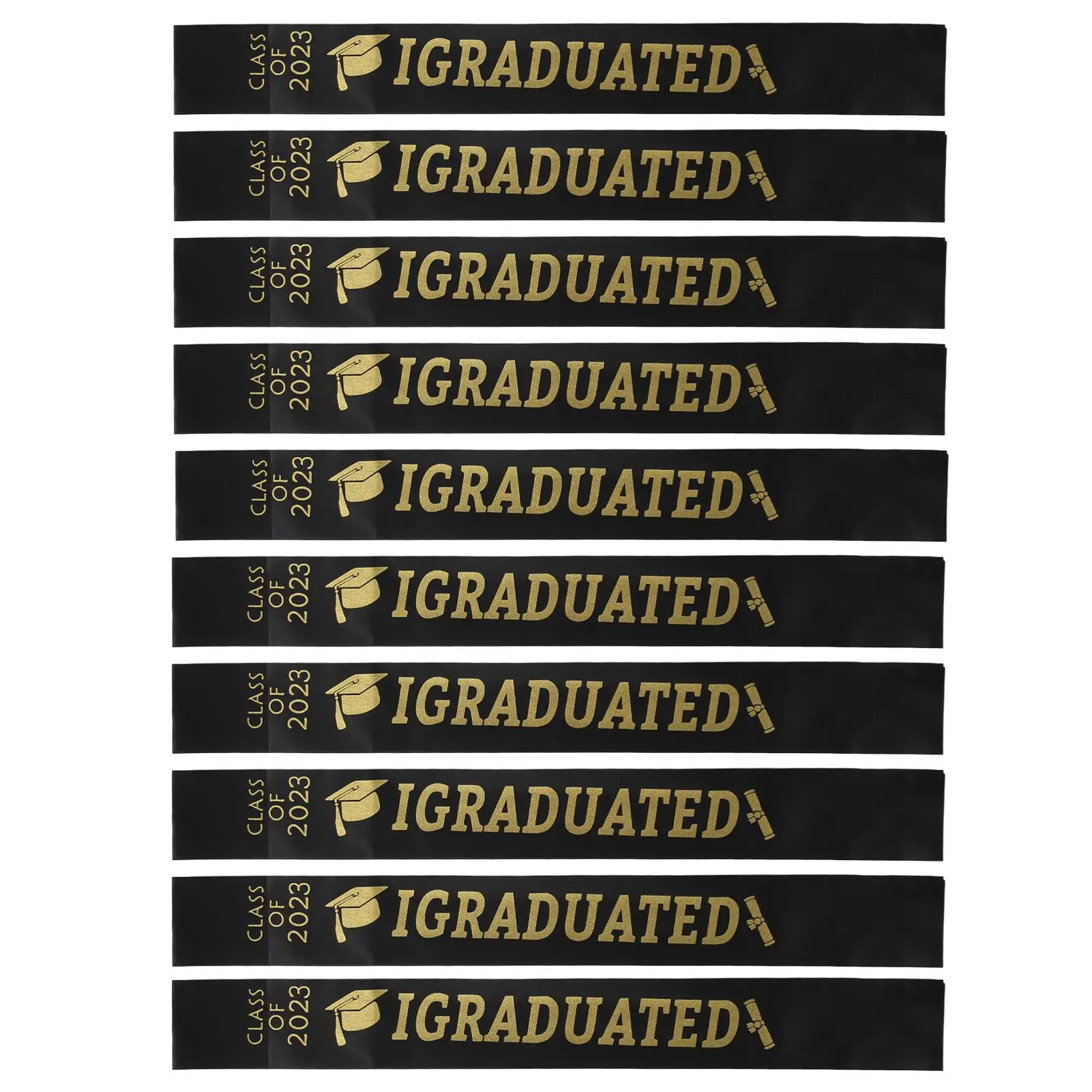 

10Pcs Class of 2023 Graduation Sash Stole with Gold Glitter - I Graduated for party Accessories