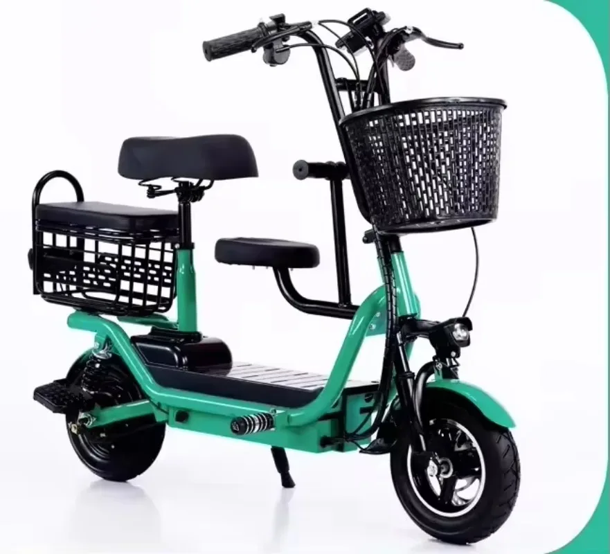 

2025 New Style Adult Electric Bicycle With Child Seat And Two Baskets For Carrying Goods Buy Electric Bicycle