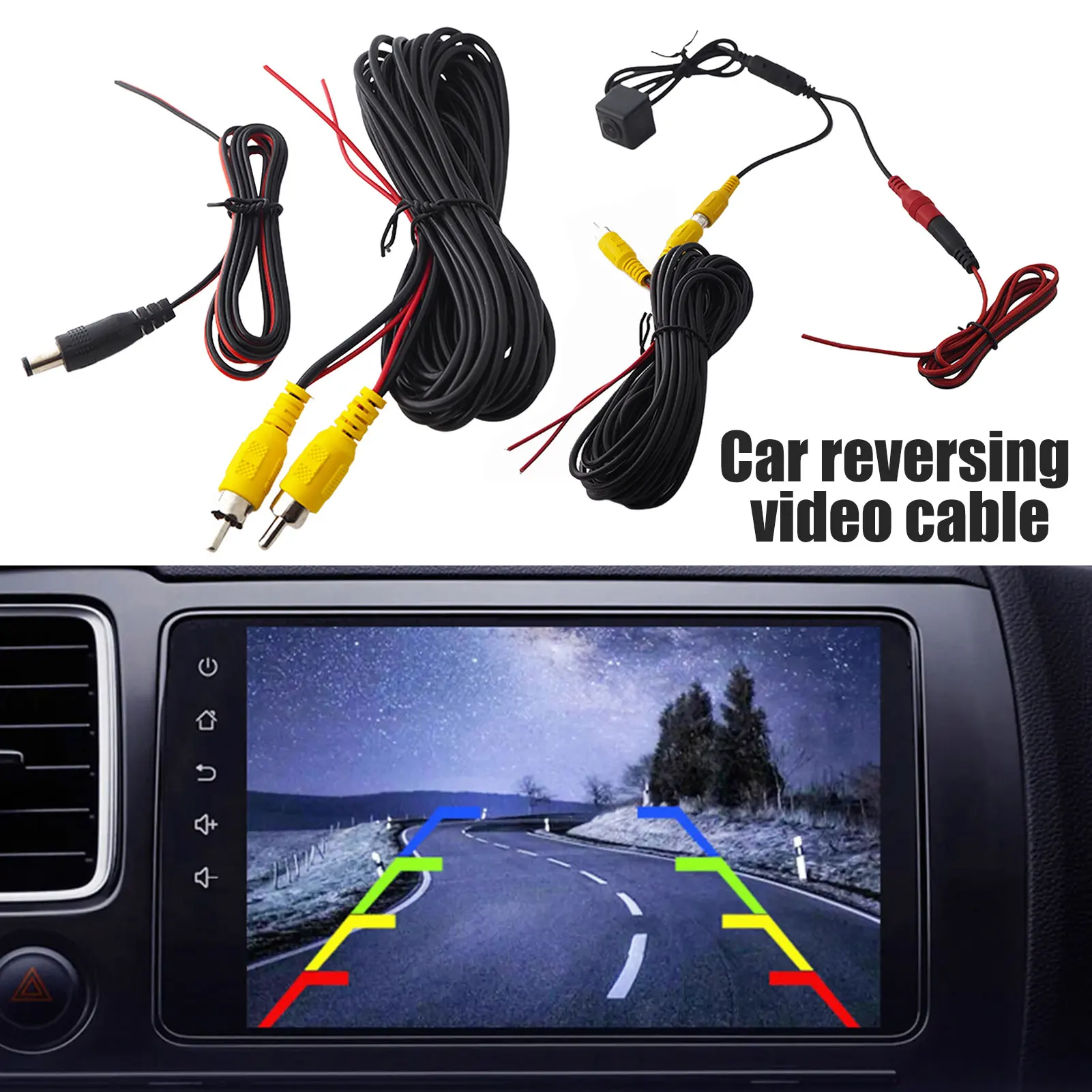 6/10m Universal RCAs Video Extension Cable with Detection Trigger Wire for Parking Monitors Video Cable For Car Rear View Camera