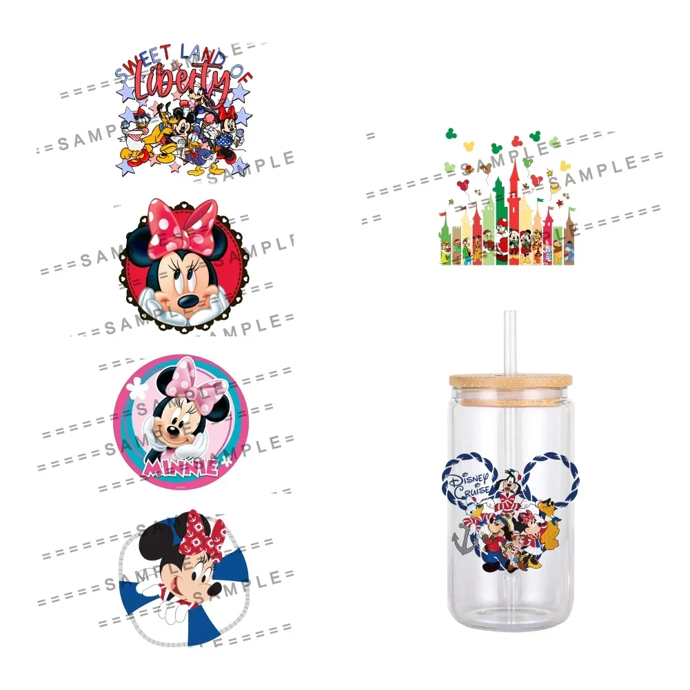 

11x12cm Mini Disney Designs Mickey Minnie Mouse UV DTF Transfer Sticker Waterproof Transfers 16oz Glass Cup Wrap Stickers