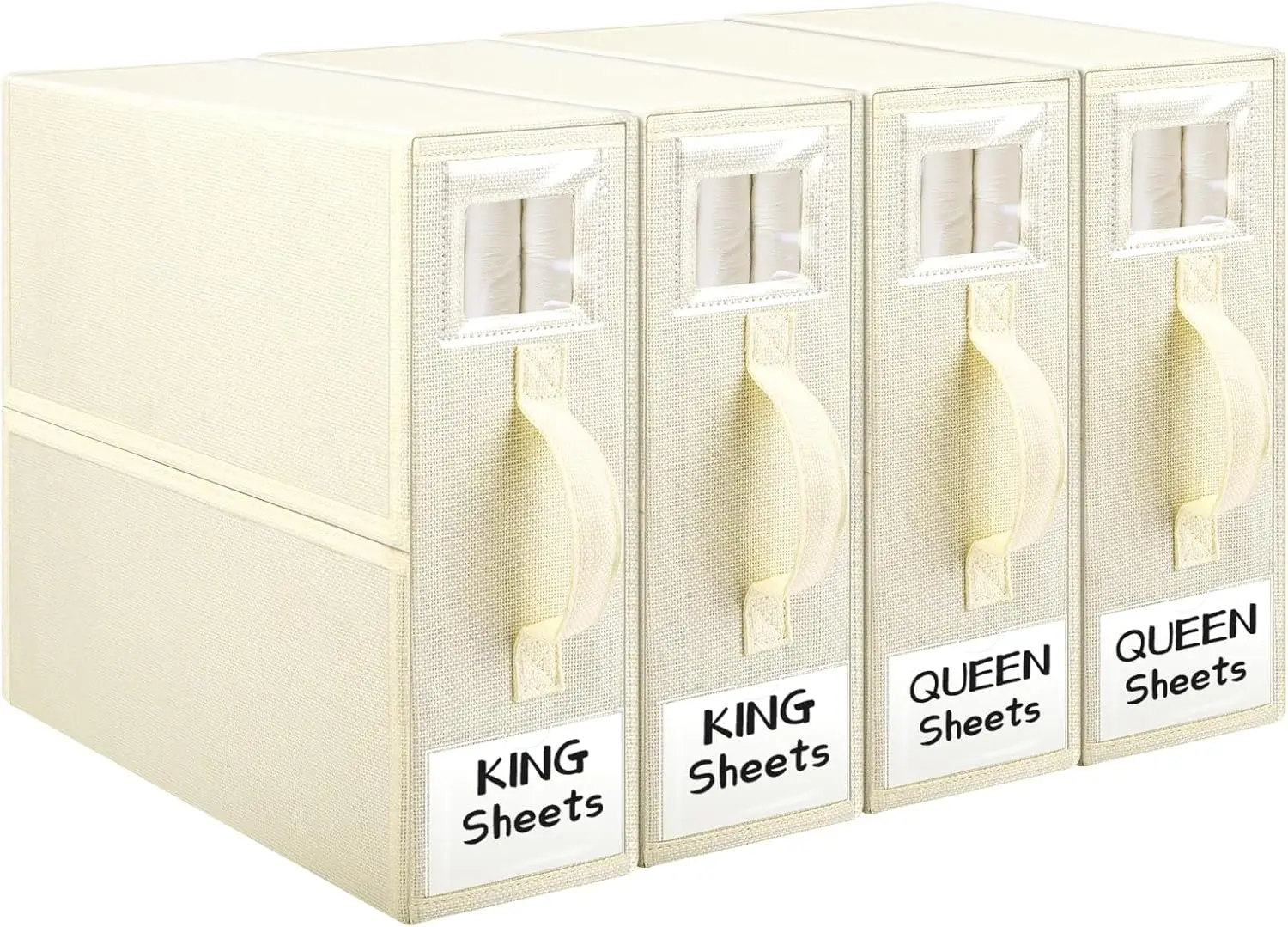 

Sheet Organizers And Storage (Queen Or King Size) Foldable Bed Sheet Set Organizer For Bed Sheet, Duvet Covers And