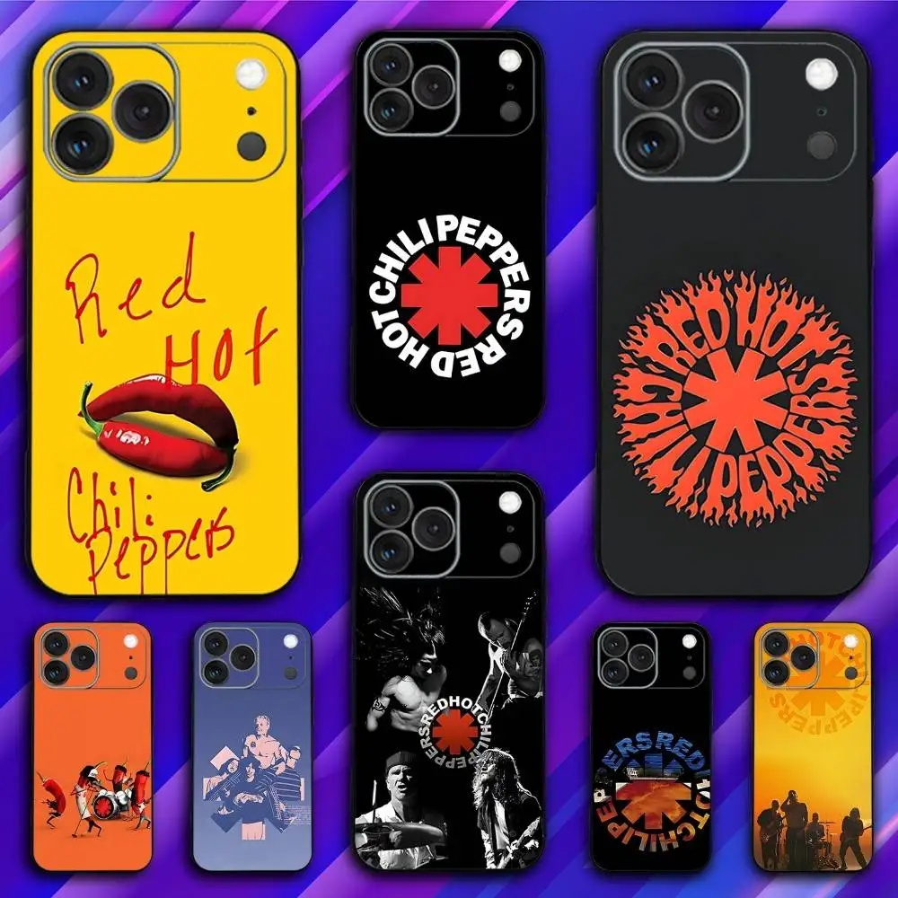 

R-Red Hot C-Chili Peppers Phone Case For iPhone 17,16,15,14,13,12,11,Pro,Max,Plus,X,XS,SE4,E,Mini,Soft Black Case