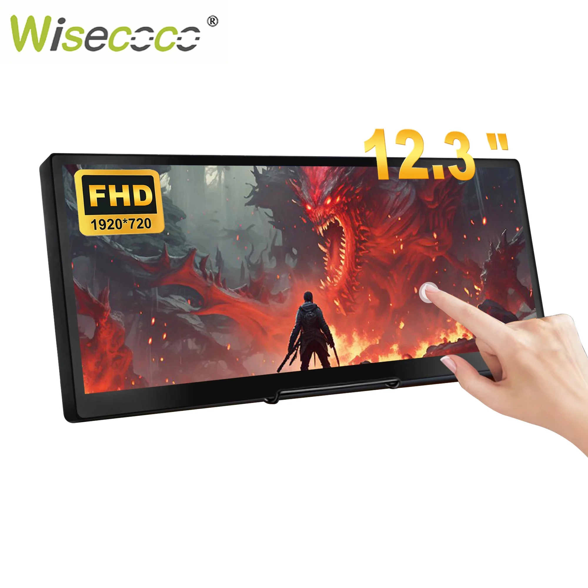 Wisecoco 12.3/11.3''Touch Portable Monitor Stretched Bar Screen Gaming Monitor Not Support AMD Integrated Graphics