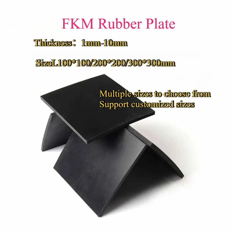 FKM FPM Viton Rubber Sheet Oil Heat Acid Alkali Resistance Plate 1mm to 10mm Thickness