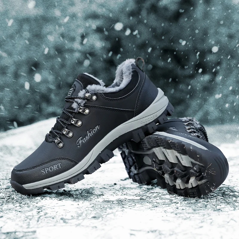 Sapato de montanhismo impermeável masculino, sapatilhas para caminhadas na neve, antiderrapante, esportes ao ar livre, original, inverno, 2024
