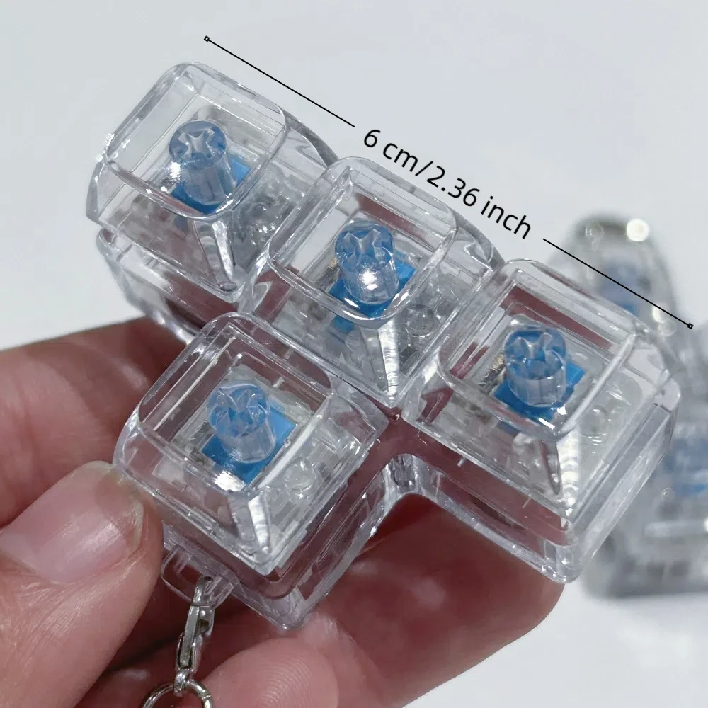 Entspannende 4/5 Tasten Finger Tastatur Stressabbau Taste Tastenkappe Dekompression Schlüsselbund Bestehen Sie die Zeit Gadget Clicker Spielzeug Erwachsene