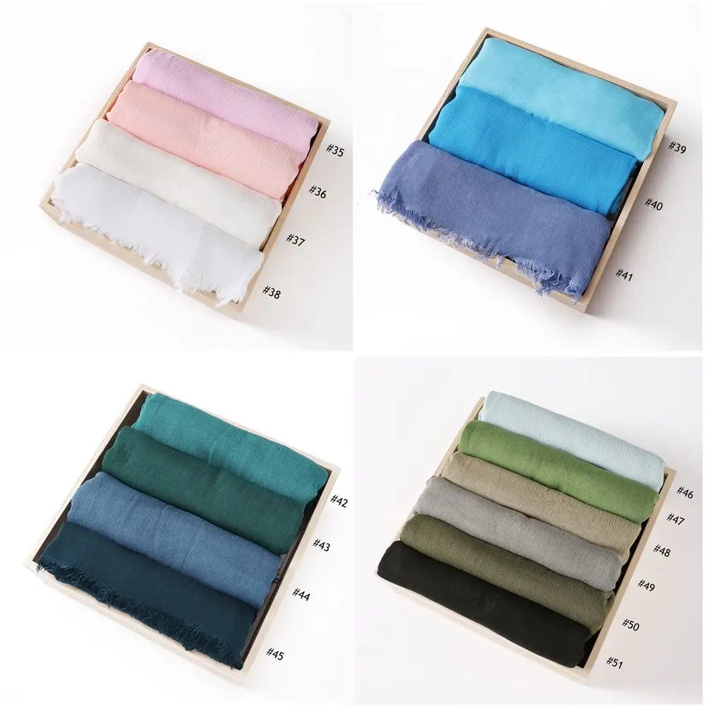 جديد 100% رايون الحجاب وشاح المرأة شالات إسلامية التجعيد الحجاب يلتف فام Musulman Headbands العمائم الإسلامية باندانا Bufandas