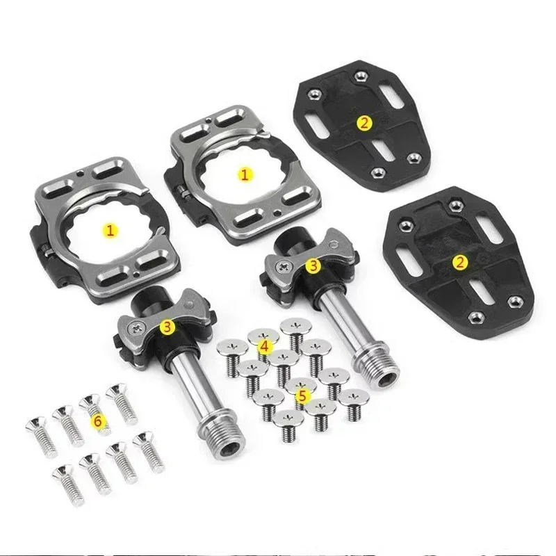 MEROCA Ultra-light Titanium Alloy Lollipop Self-Locking Pedal Steel Shaft/Titanium Shaft Bicycle Lock Pedal For Road Bike Pedals