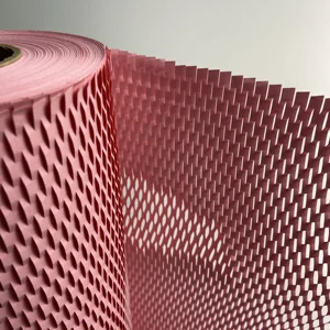Embalagem perfurado reciclado almofada embrulho rolo, Rosa embalagem papel honeycomb, Honeycomb amortecimento rolo, Eco Friendly, Moving Green Wrap 8 principais vendas papel pra envolver - №2