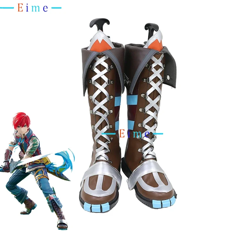 Adol Christin‌ Cosplay Shoes Anime Accessories Cosplay Props PU Leather Shoes Halloween Carnival Boots Big Size Custom Made