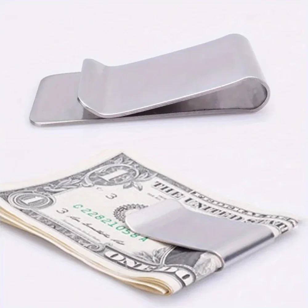 Money Clips Stainless Steel Metal Slim Cash Money Clip Silver Wallet Bill Credit Card Holder for Men and Women, Festival Gift