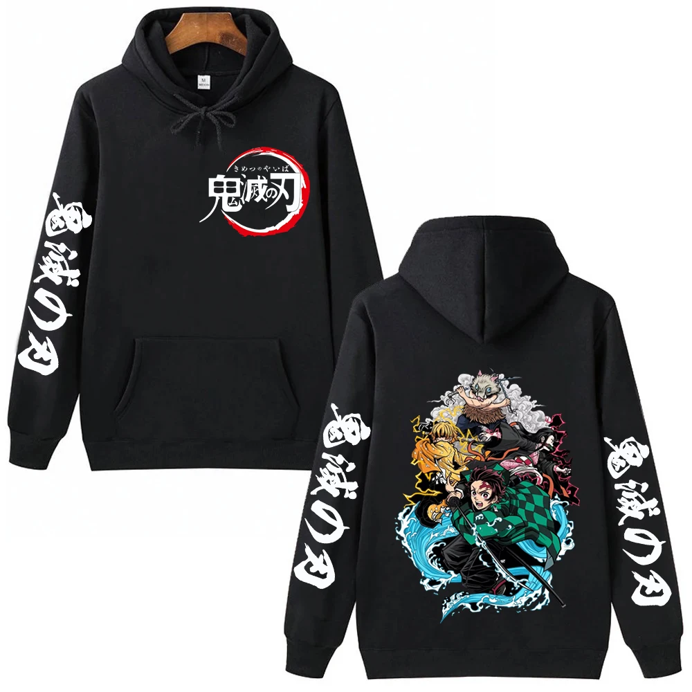 Anime Demon Slayer Tanjiro Nezuko Hoodie Women Sweatshirt Long Sleeve Tracksuit Fashion Streetwear Harajuku Pullovers Female