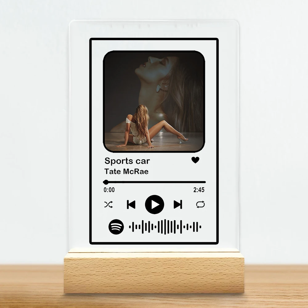 Popular Singer Tate McRae Music Acrylic Plaque So Close To What Sports Car Song Playlist Gifts Home Decor Office Desk Decoration