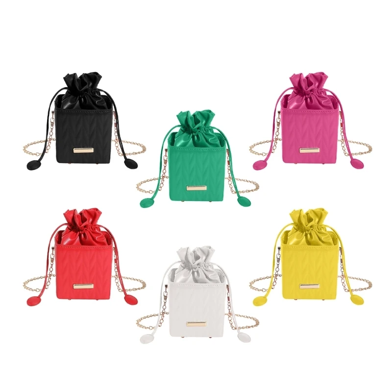 2023 PU Bag Crossbody Bag Mini Square Bag Shoulder Bag for Girl Women Versatile Drawstring Bag Large Capacity Trendy Bag