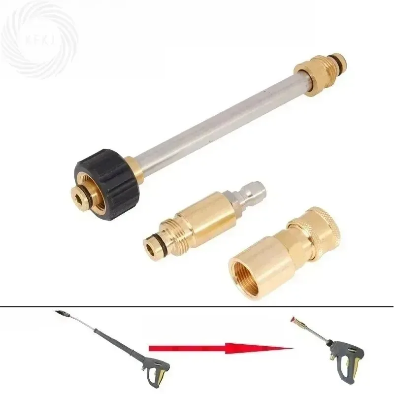 Adaptador de pistola de agua de alta presión, conector de latón para M22-14, Compatible con arandelas a presión de la serie HD