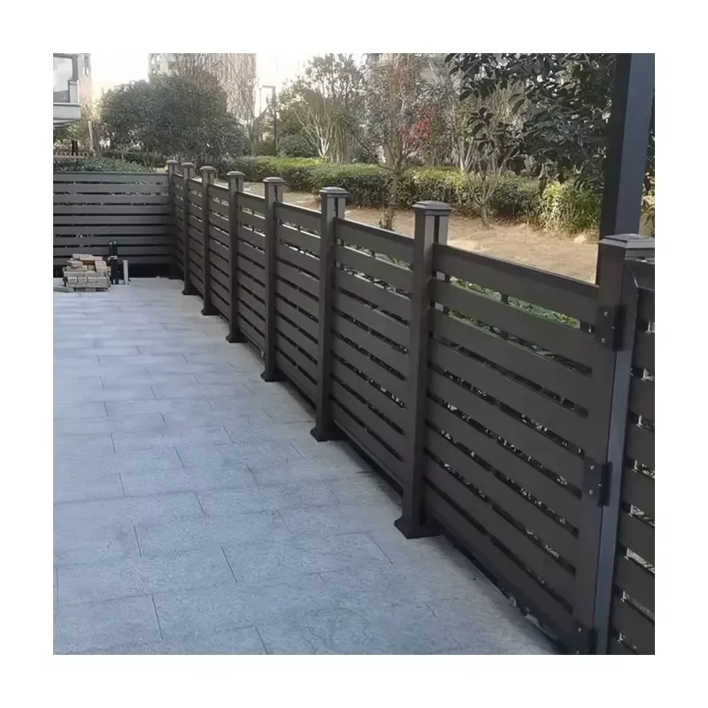 Full Privacy WPC Yard Screen Fence, Windproof Composite Garden Barrier Wall Panel